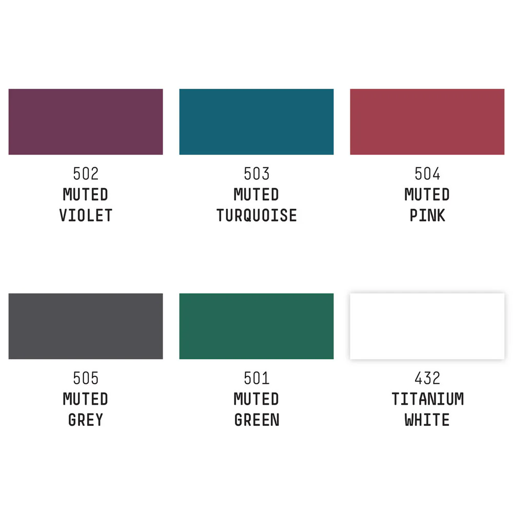 Acrylic Ink Set - 6x30ml - Muted Collection + White - Image 3