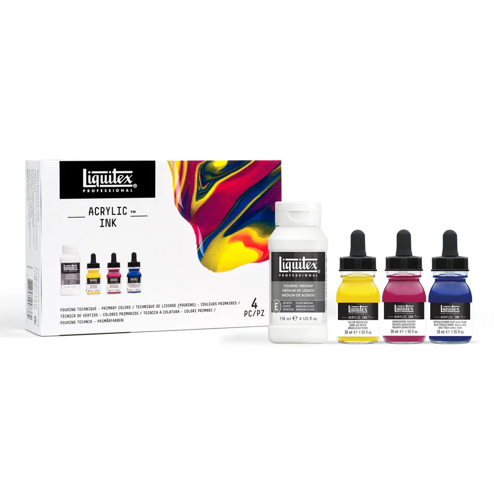 Acrylic Ink Set - Pouring Technique - Primary Colors - Image 4