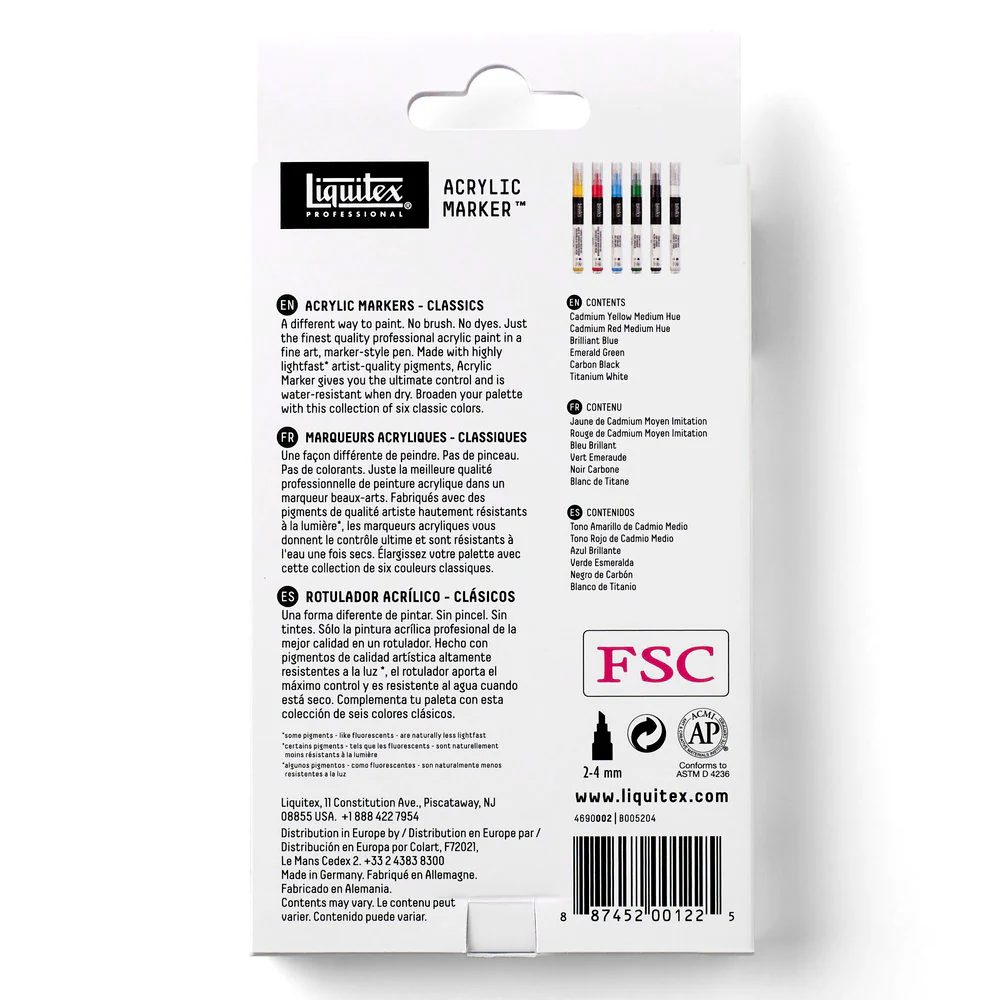 Acrylic Marker Set - 6x2mm - Classics - Image 6