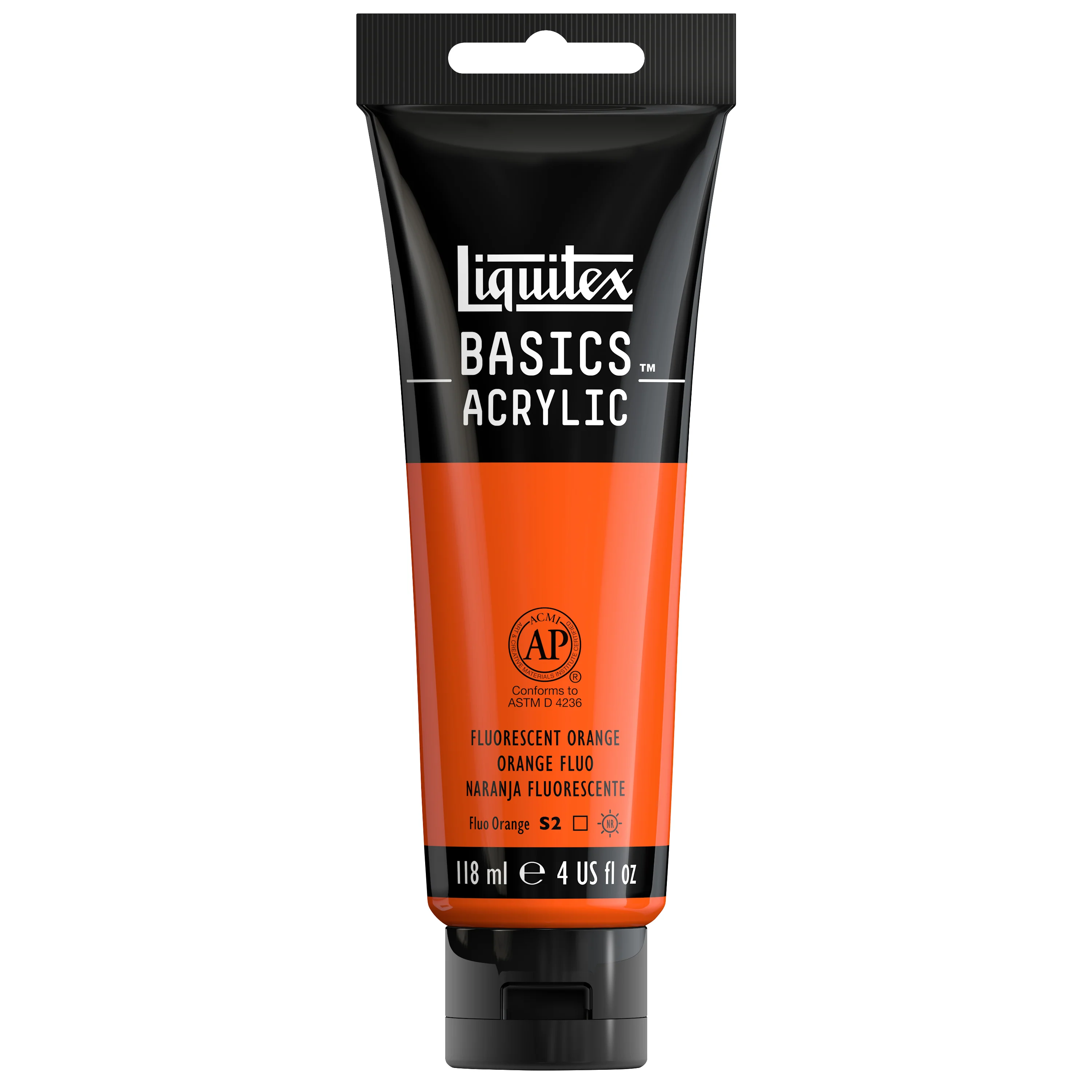 Basics Acrylic Color - Fluorescent Orange - Image 3