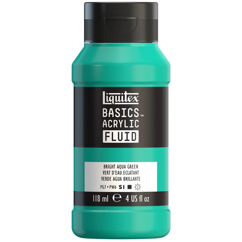 Basics Acrylic Fluid Color - Bright Aqua Green - Image 2