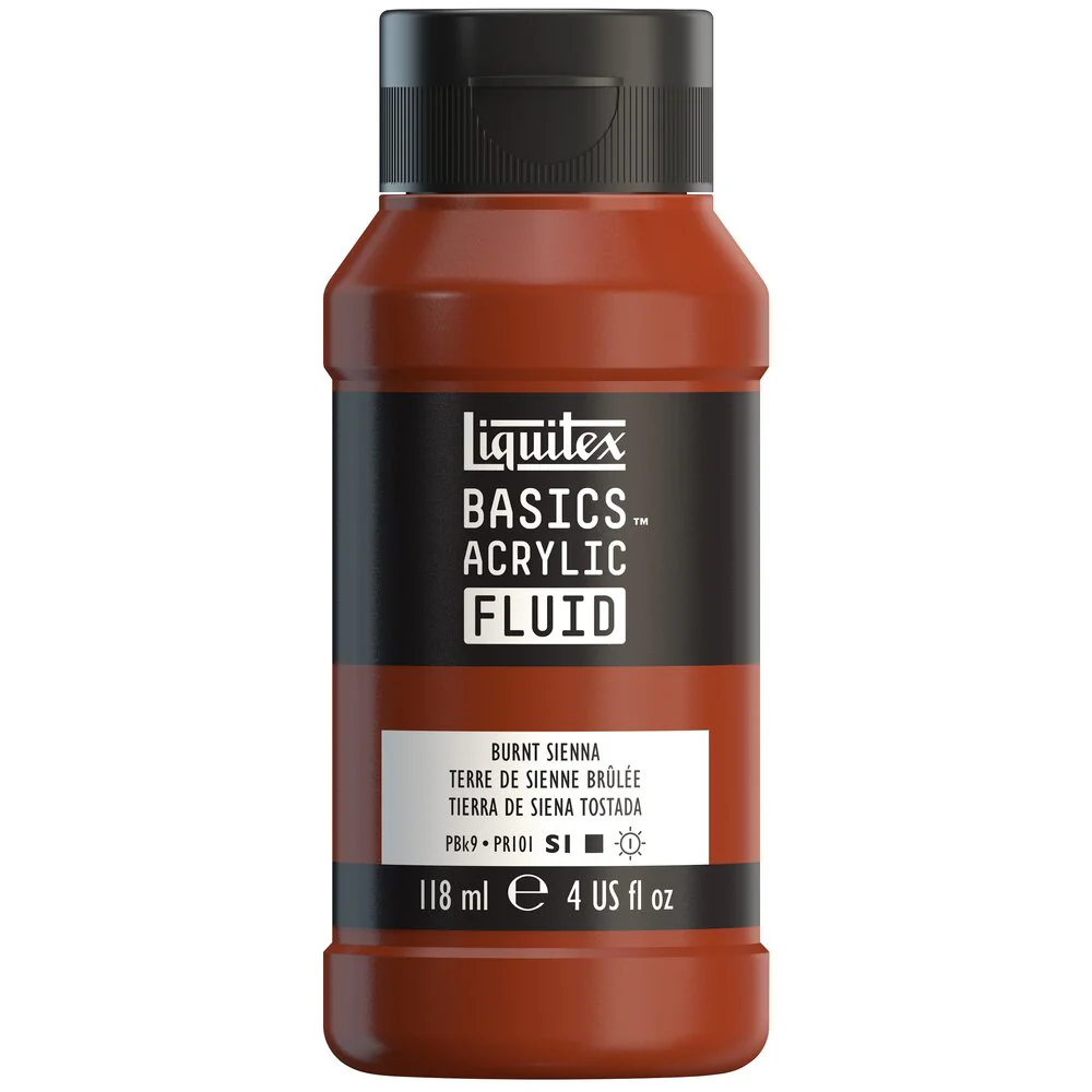 Basics Acrylic Fluid Color - Burnt Sienna - Image 2