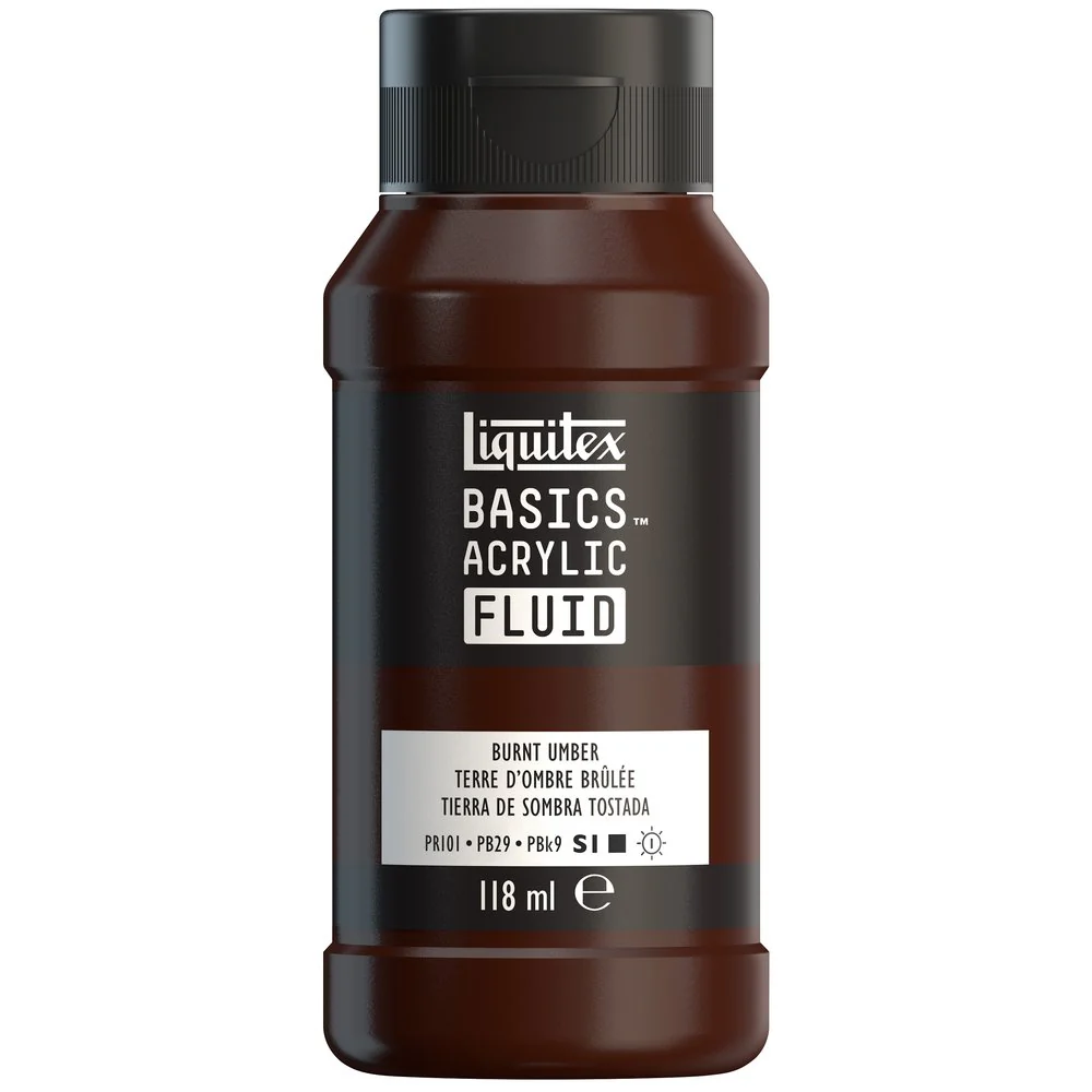 Basics Acrylic Fluid Color - Burnt Umber - Image 2