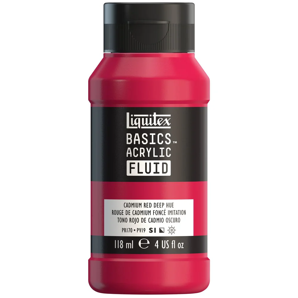 Basics Acrylic Fluid Color - Cadmium Red Deep Hue - Image 2