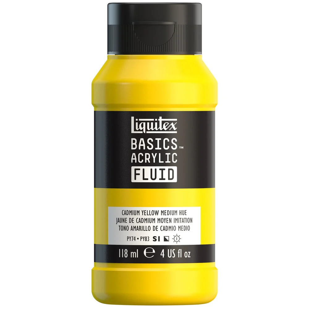 Basics Acrylic Fluid Color - Cadmium Yellow Medium Hue - Image 2
