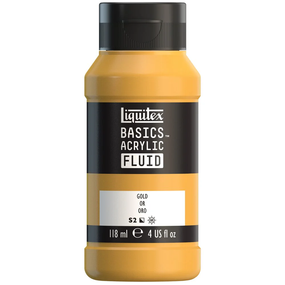 Basics Acrylic Fluid Color - Gold - Image 3