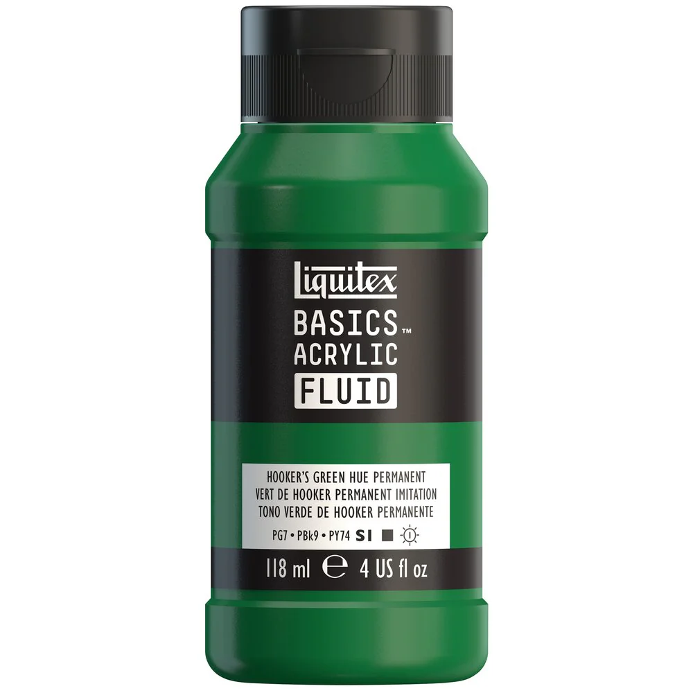 Basics Acrylic Fluid Color - Hooker’s Green Hue Permanent - Image 2