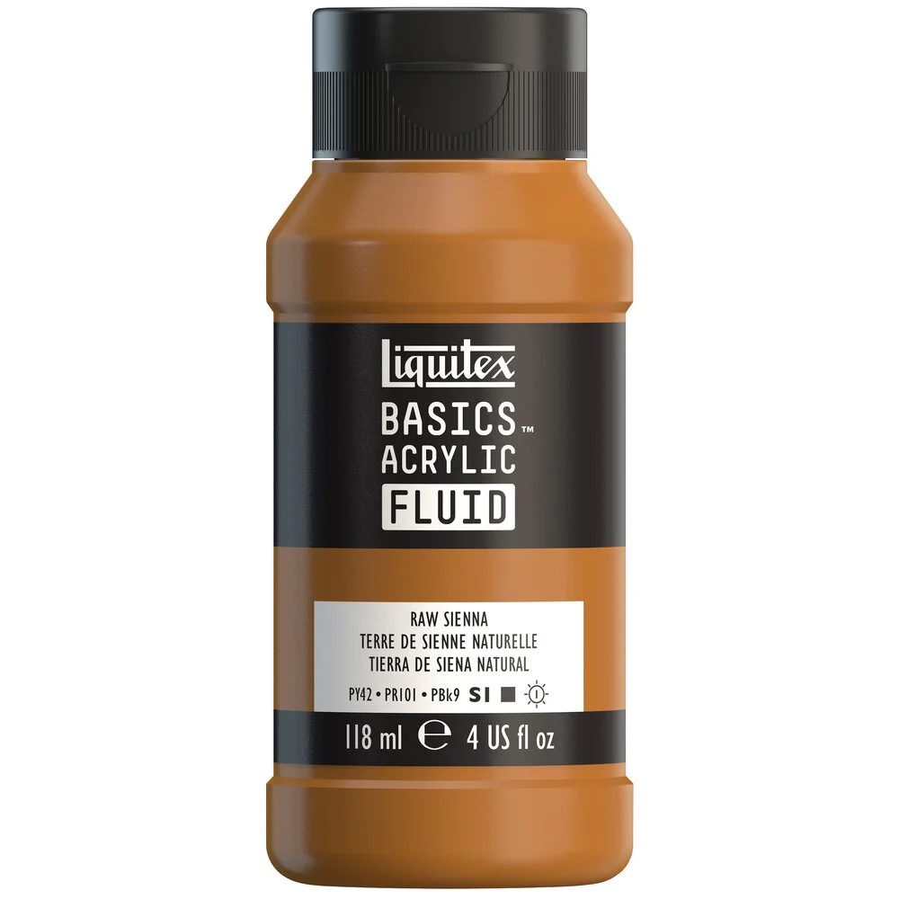Basics Acrylic Fluid Color - Raw Sienna - Image 2