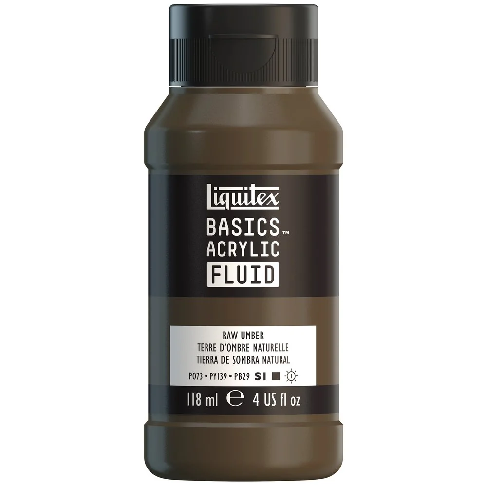 Basics Acrylic Fluid Color - Raw Umber - Image 7