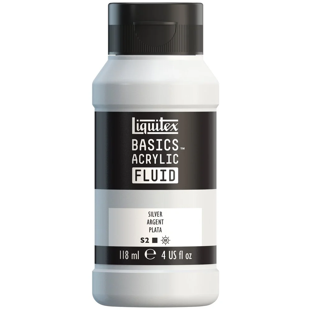 Basics Acrylic Fluid Color - Silver - Image 2