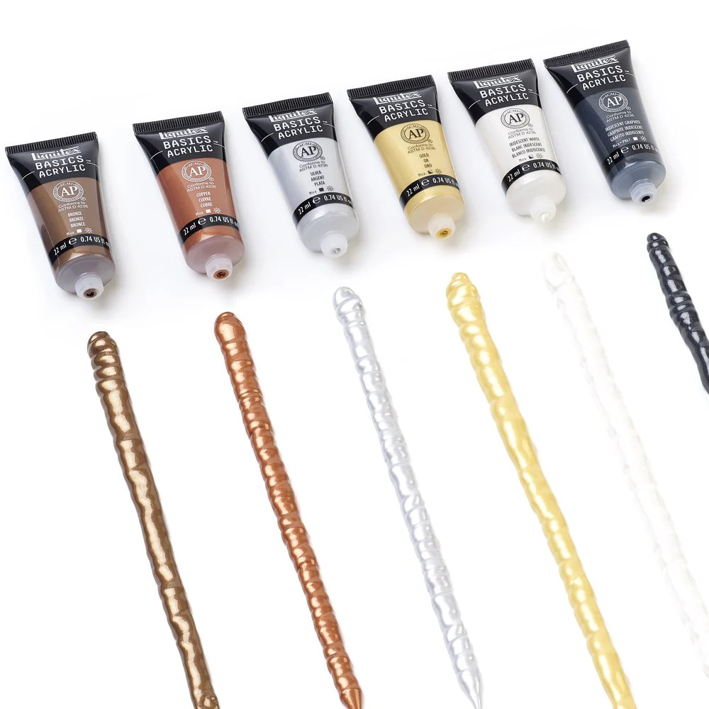 Basics Acrylic Set - 6x22ml - Metallics & Iridescents - Image 4