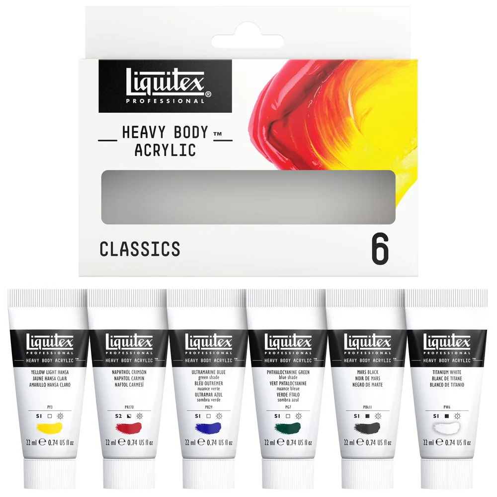 Heavy Body Acrylic Set - 6x22ml - Classics - Image 5