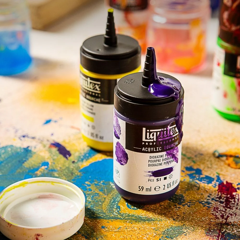 Professional Acrylic Gouache - Fluorescent Opera Pink - Image 3