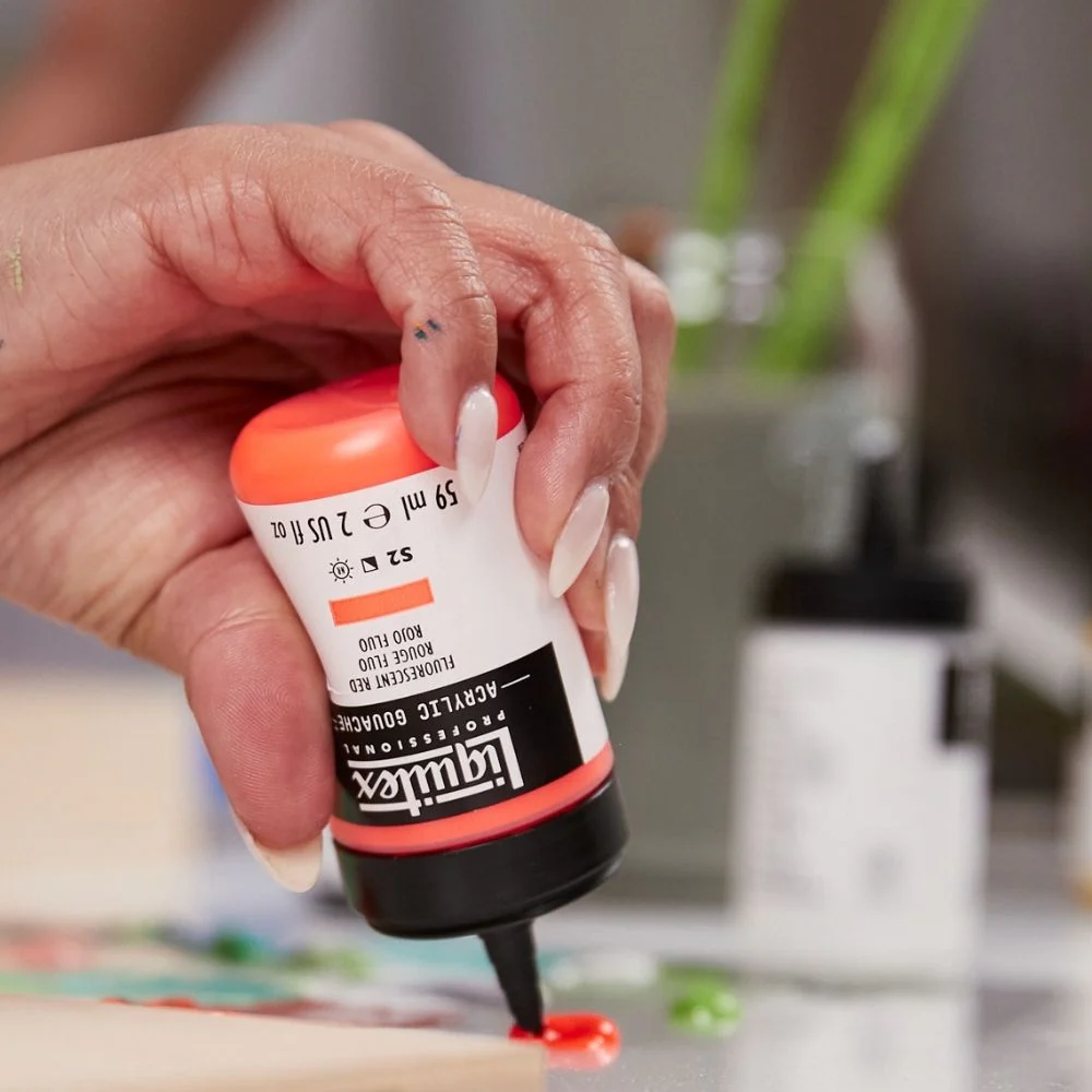 Professional Acrylic Gouache - Fluorescent Opera Pink - Image 4