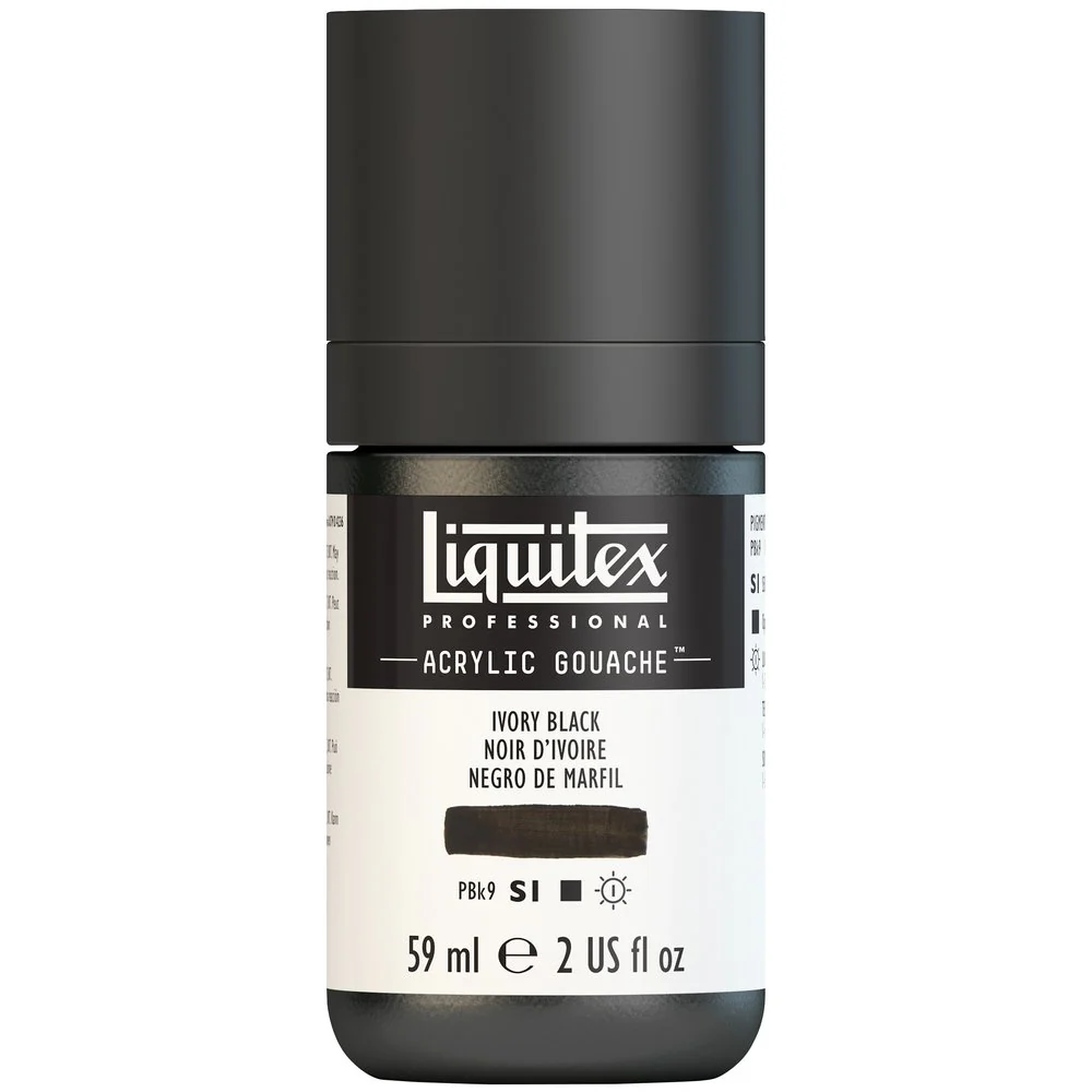 Professional Acrylic Gouache - Ivory Black - Image 2