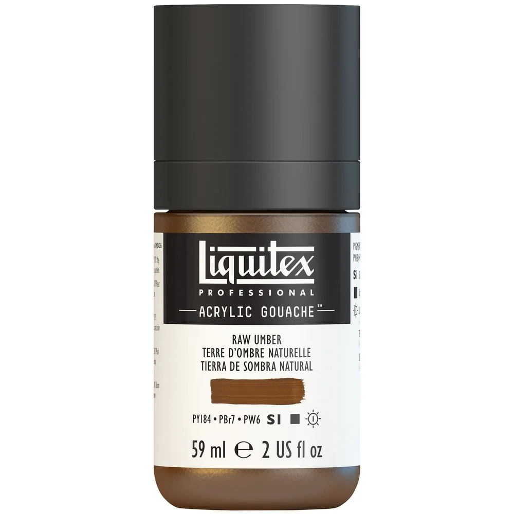 Professional Acrylic Gouache - Raw Umber - Image 2