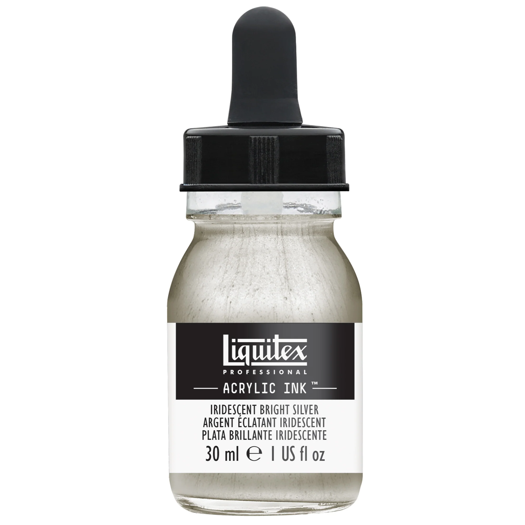 Professional Acrylic Ink - Iridescent Bright Silver - Image 2