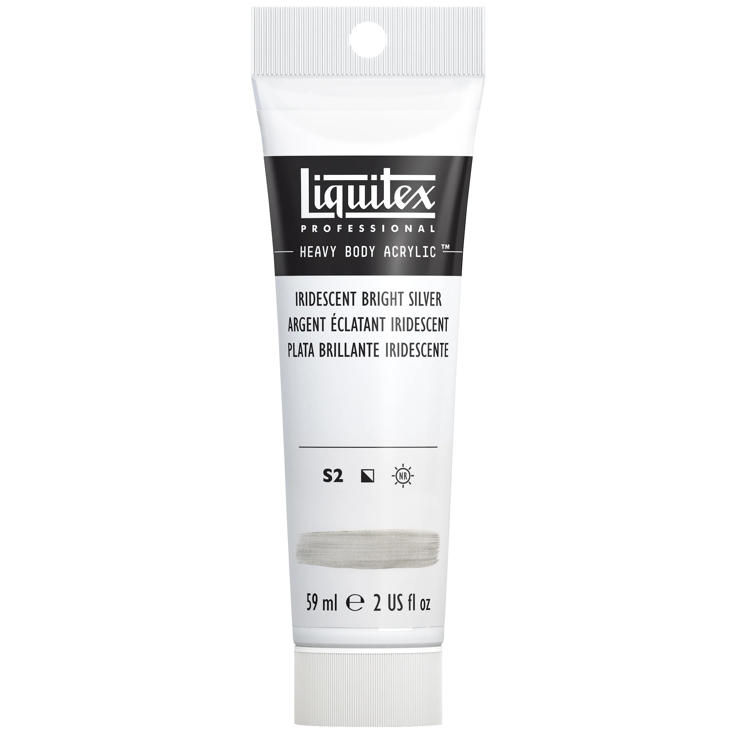 Professional Heavy Body Acrylic - Iridescent Bright Silver - Image 2
